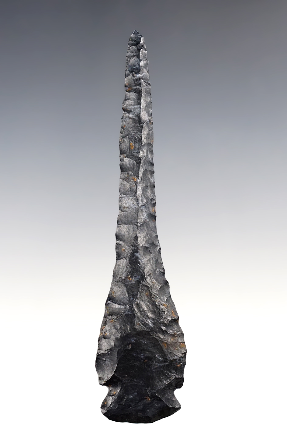 4 15/16" Archaic Cornernotch Dovetail Base Zaleski Flint Drill. Ex. Townsend. Bennett COA.