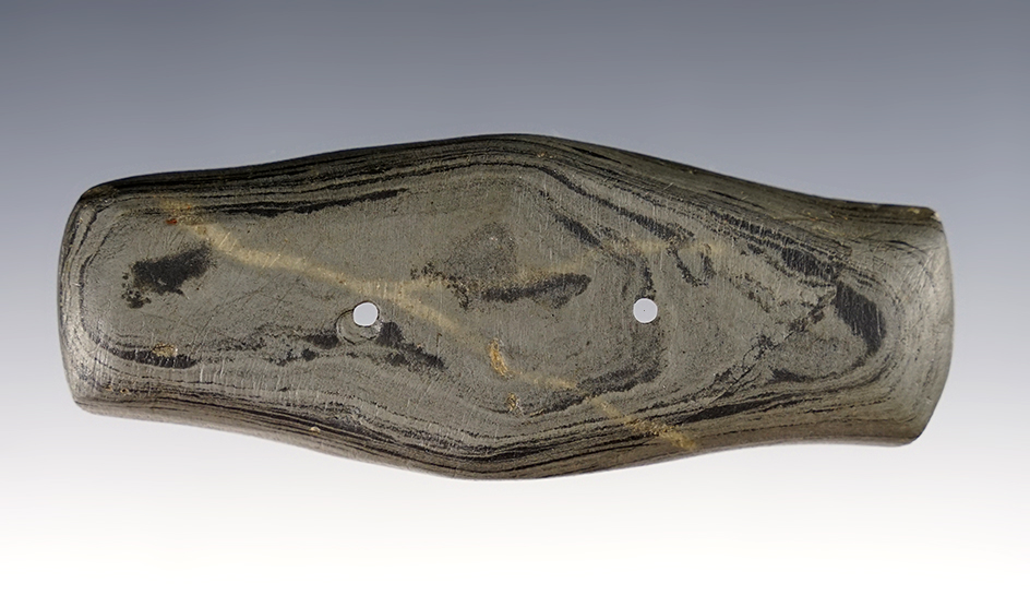 3 7/8" Adena Expanded Center Gorget found in Reilly Township, Butler Co., Ohio. Ex. Meuser.