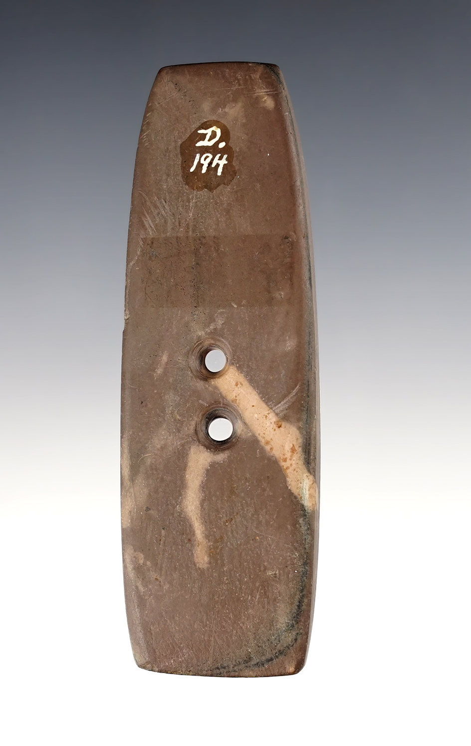 4" Rectangular Gorget found in La Grange Co., Indiana. Ex. David Warner, Dean Driskill.