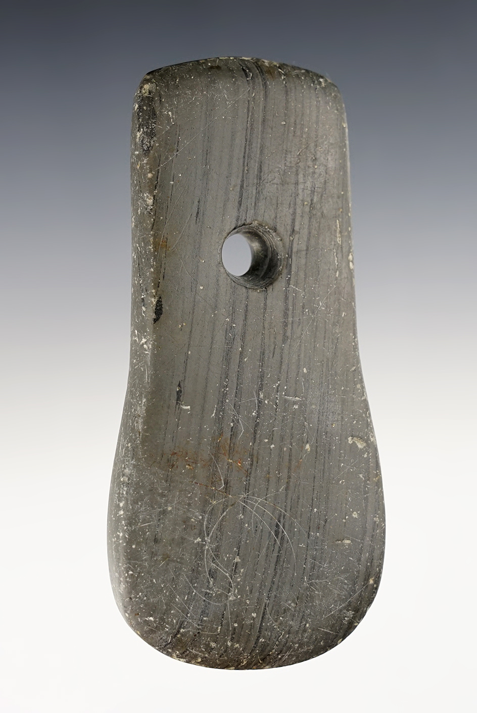 4 1/2" Keyhole Pendant with engravings. Found in Elida, American Township, Allen Co., Ohio.