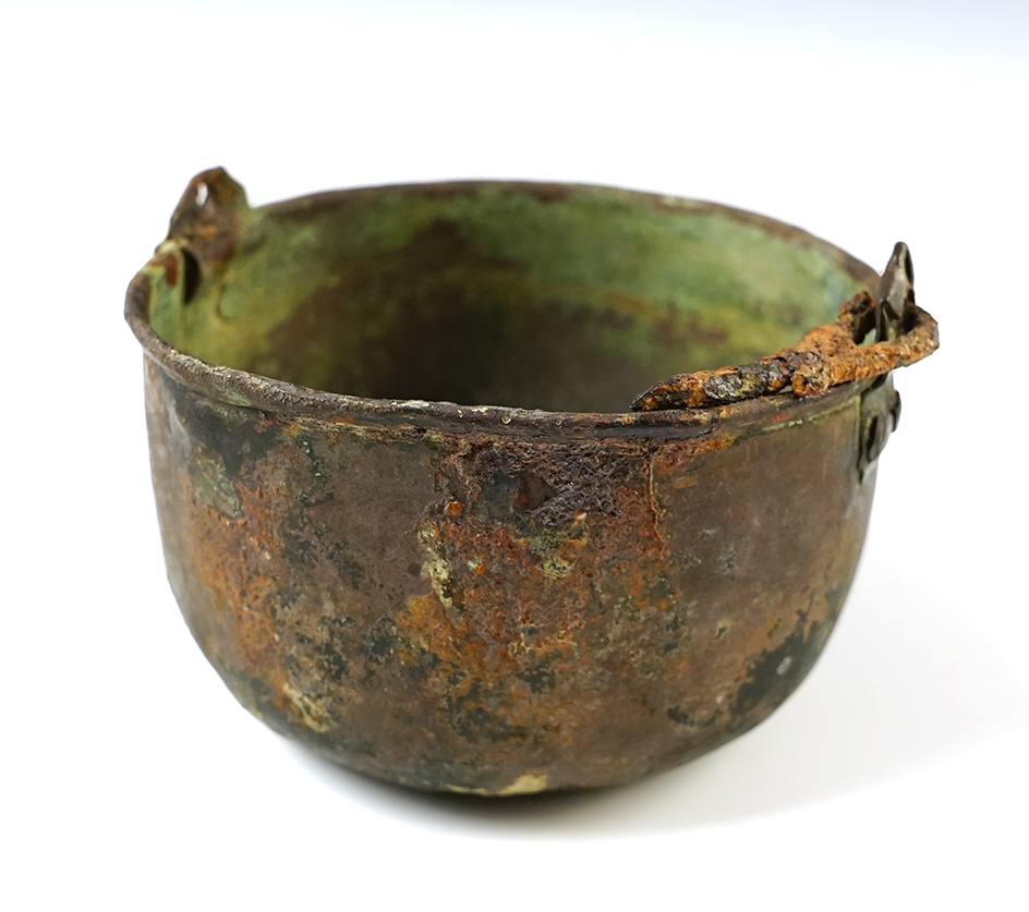 3 3/4" wide Copper Kettle found at the White Springs Site in Geneva, New York. 