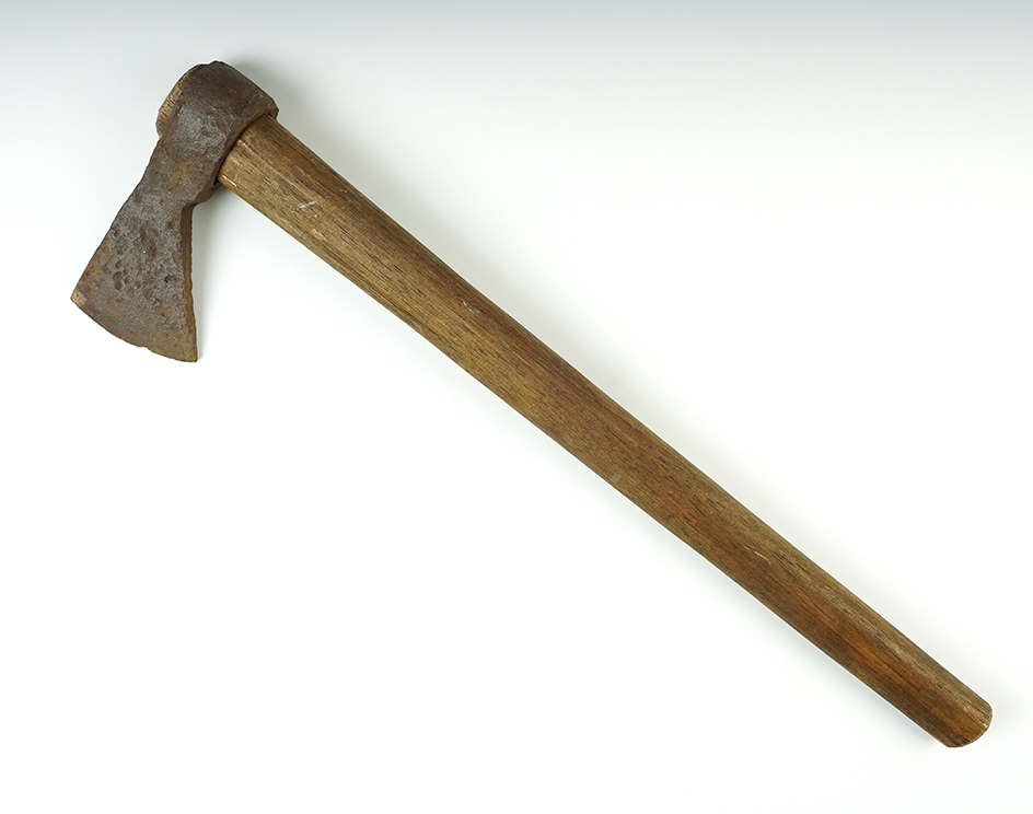 18 3/4" overall length English type Axe from the late 1700's - early 1800's with a repl handle. 