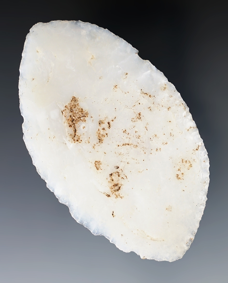 Very thin 3 5/16" blade made from beautiful semi-translucent Chalcedony found in New Mexico.