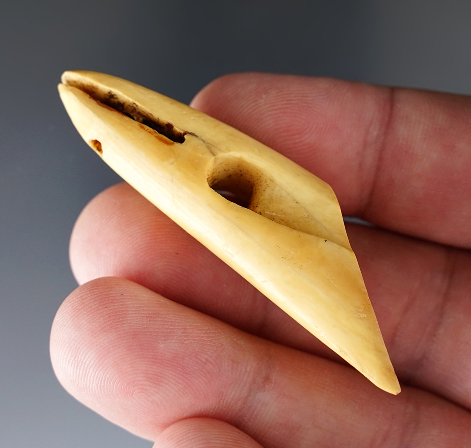 2 12" Inuit ivory harpoon toggle recovered in Alaska.