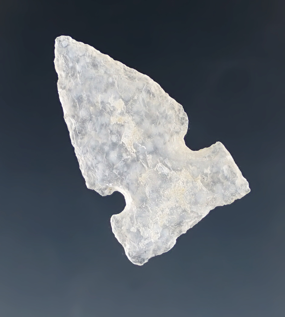 1" Sidenotch arrow point - very thin made from attractive highly translucent agate - New Mexico.