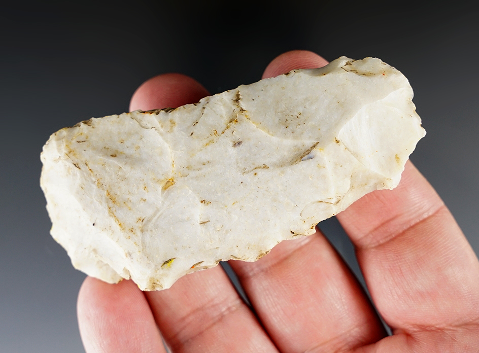 3 5/16" Flint Celt or small Hoe found in Illinois with some use polished.