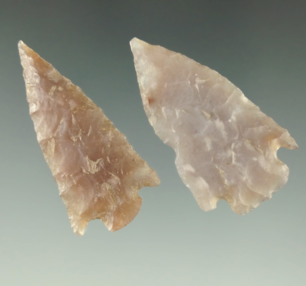 Pair of nice arrowheads found in Weld Co.,  Colorado by Bob Roth on private land.