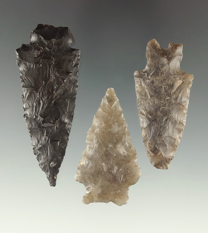 Set of three points found in Wyoming, largest is 2 1/4".