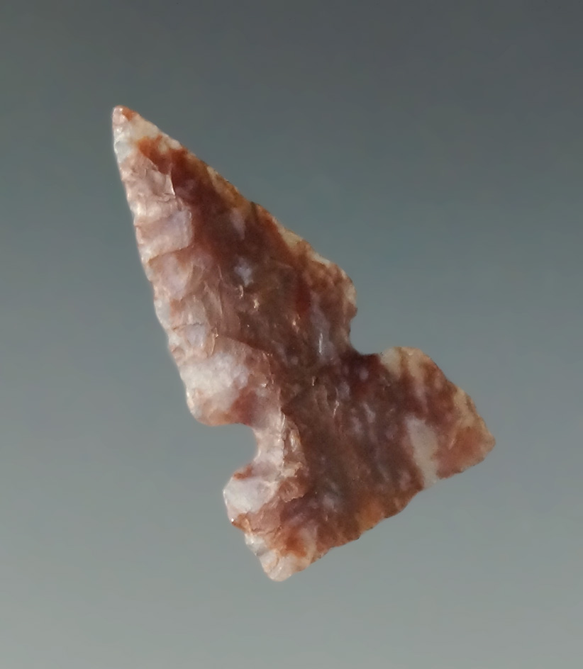 1" Pueblo sidenotch found in New Mexico made from Alibates Flint, New Mexico.