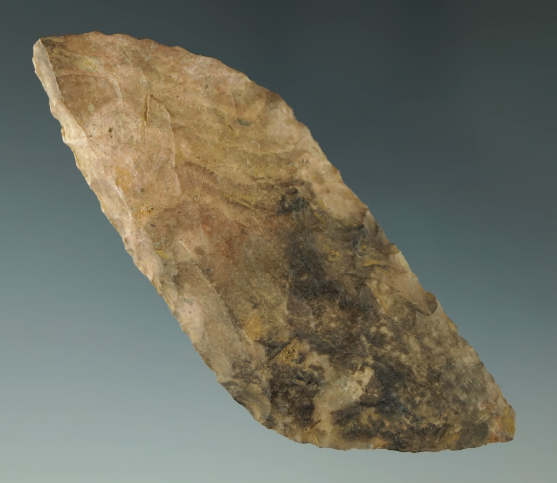 Nicely patinated 3 3/8" Harahey Four Bevel Knife found in the Kansas Area.