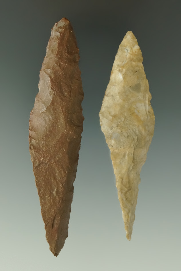 Pair of Harahey Knives, largest is 3 13/16" found in the Kansas area.