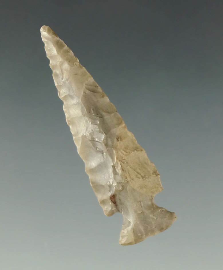 Rare style 1 11/16" Sorter's Bluff Point found in Arkansas. From the C. Shewey Collection.