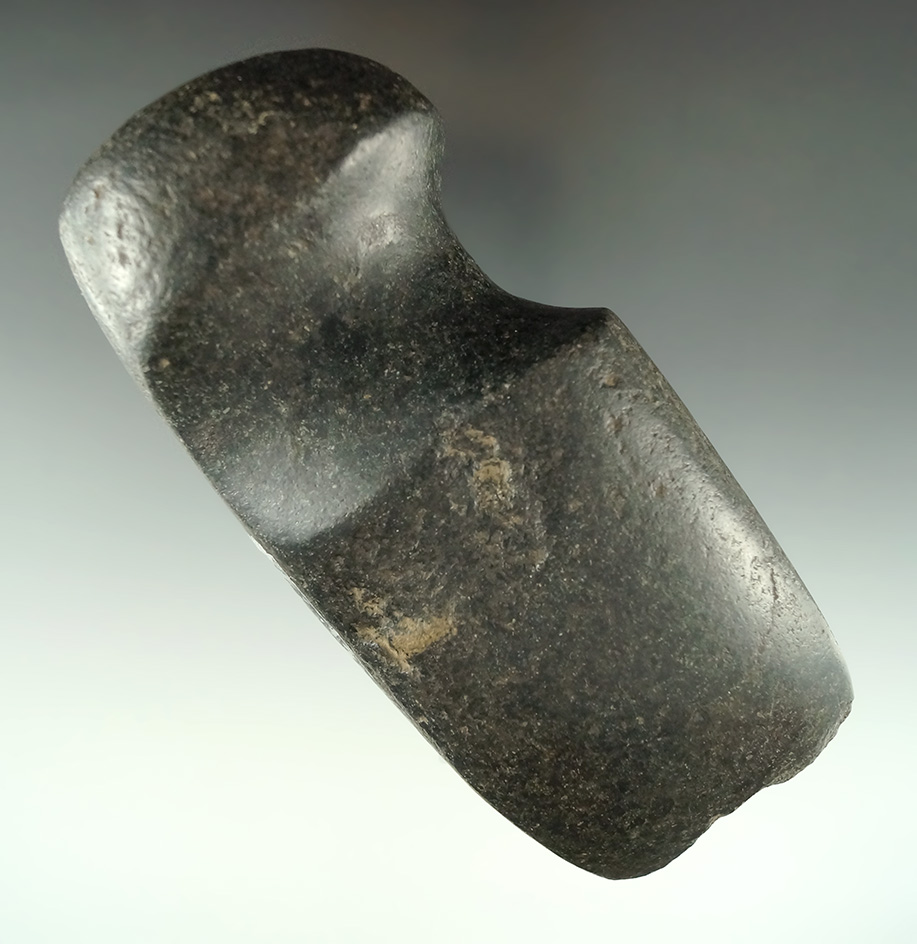 4 3/4" long 3/4 grooved Hohokam Axe made from Diorite- some ancient damage to the bit.