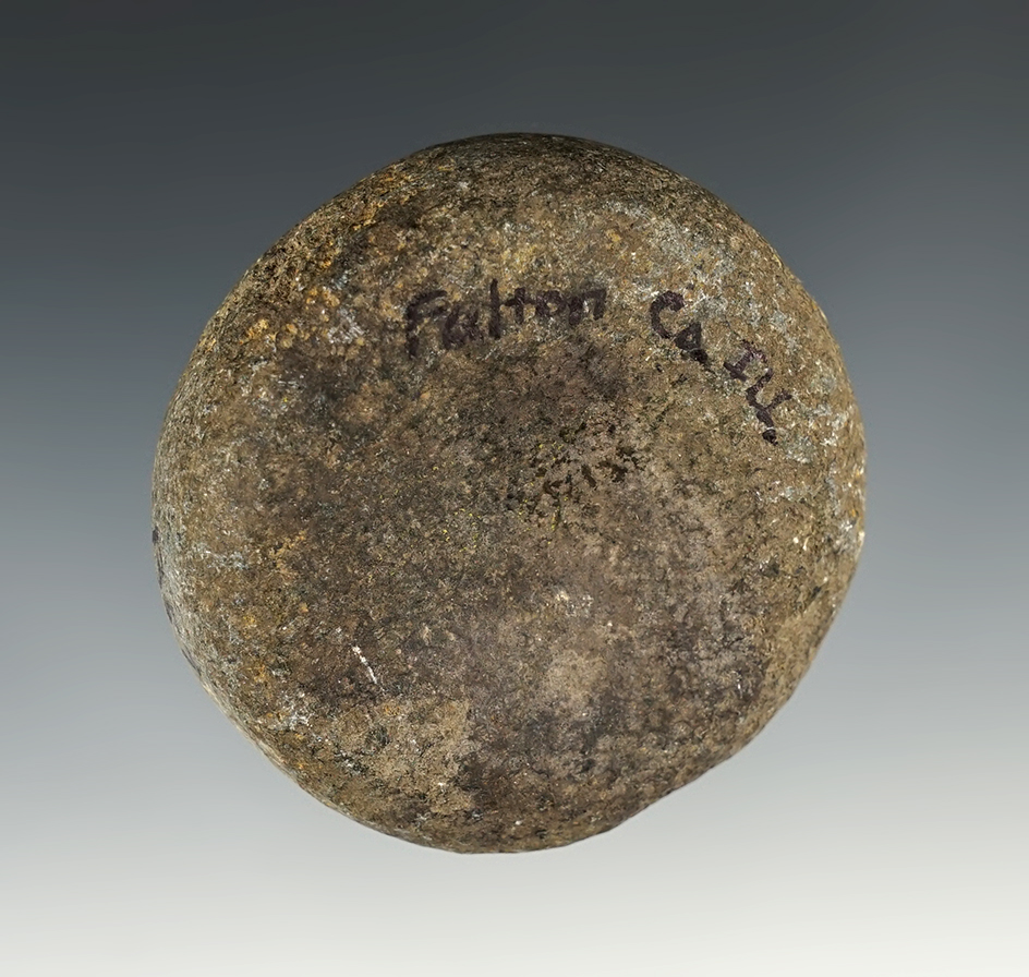 2 1/2" double cupped Discoidal found in Fulton Co., Illinois.