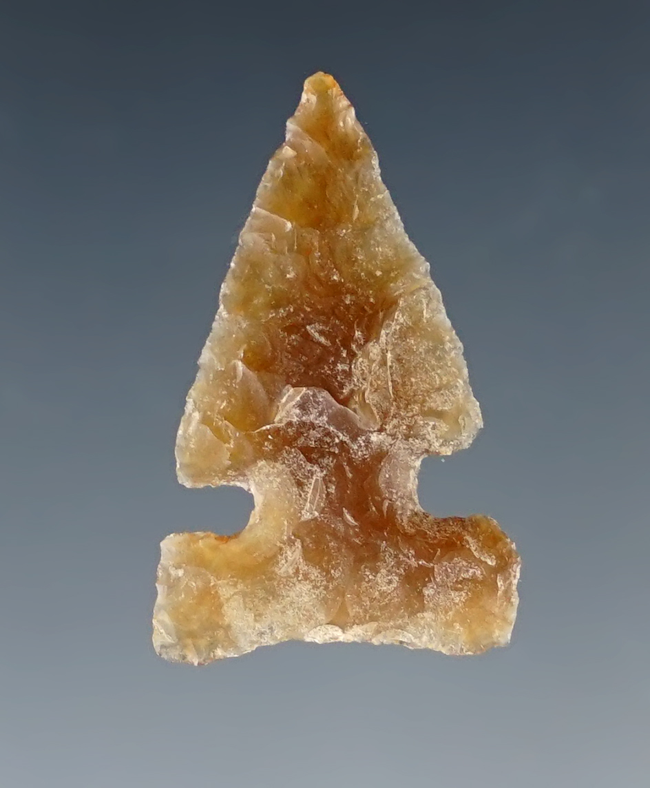 1" Sidenotch arrowhead made from quality material found in North Dakota.