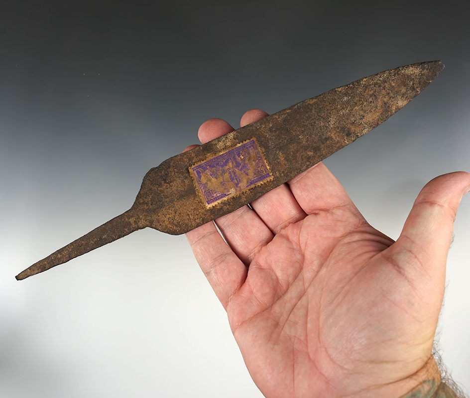 10 1/4" Historic period Iron Spear that was salvaged from an old file.