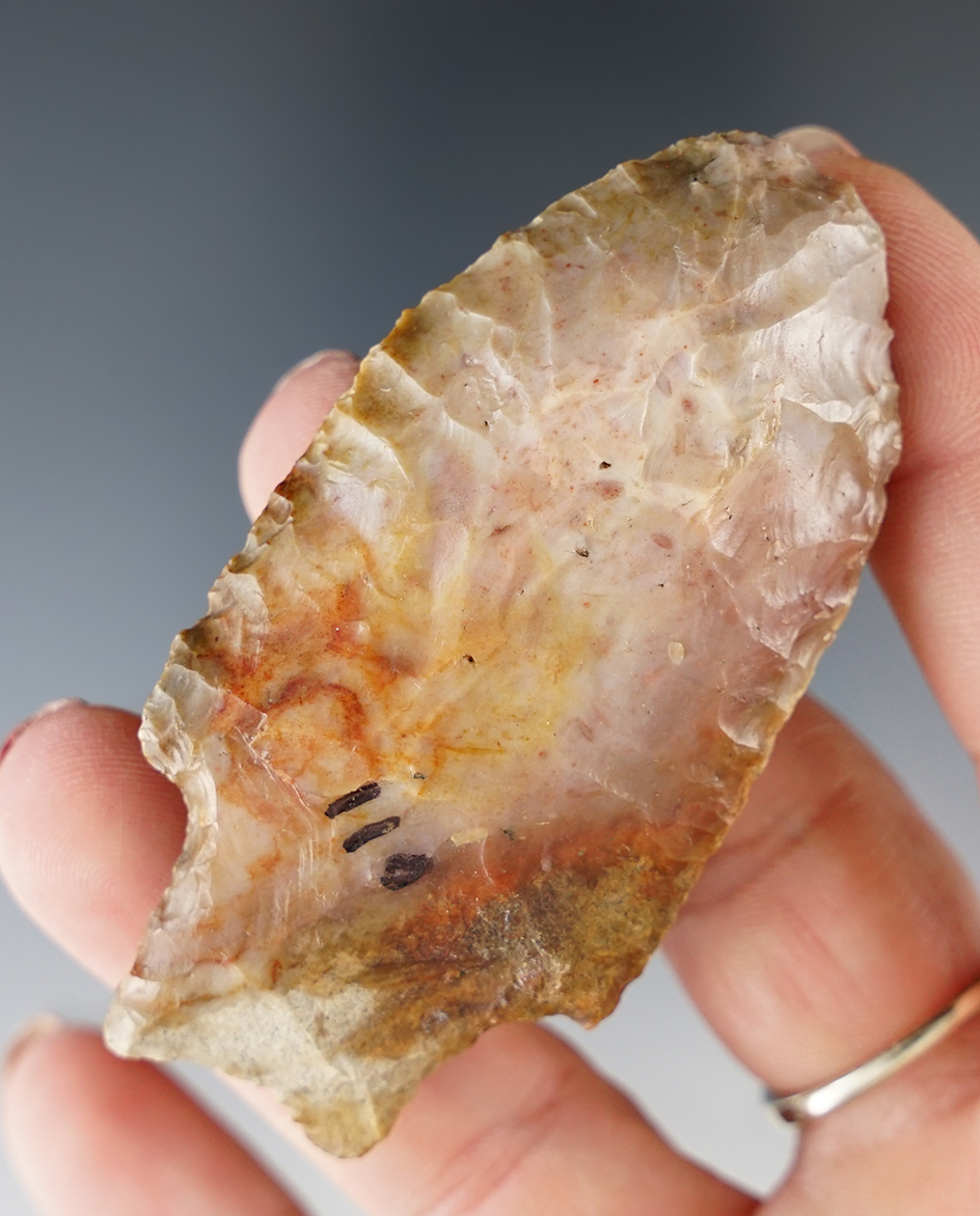 2 11/16" stemmed knife made from beautiful material found in southern Georgia.