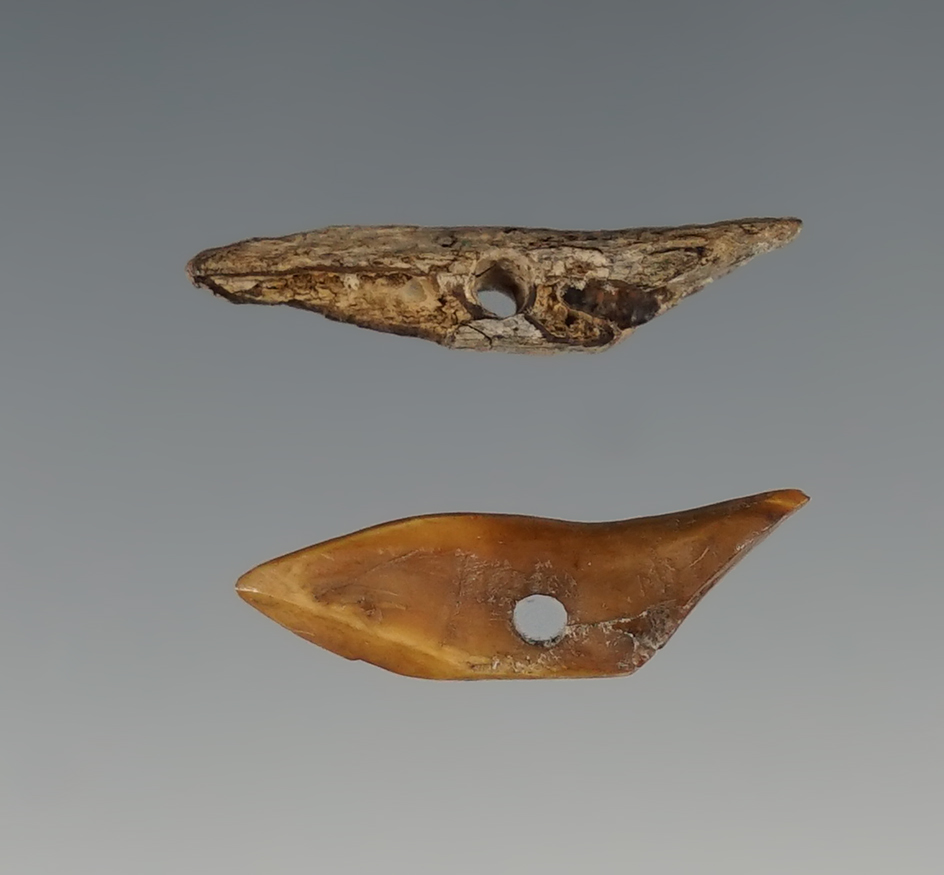 rare! Set of miniature Inuit harpoon tips. Largest is 1 1/8".