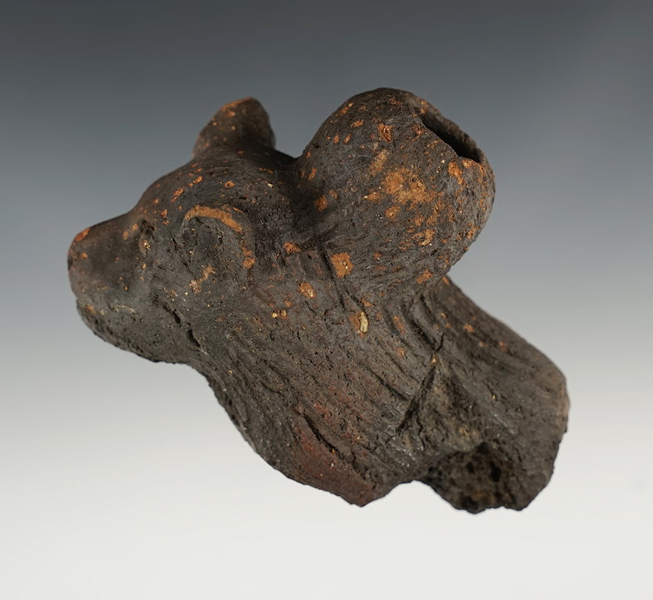 3 1/2" Wolf effigy pipe from an old Tennessee collection.