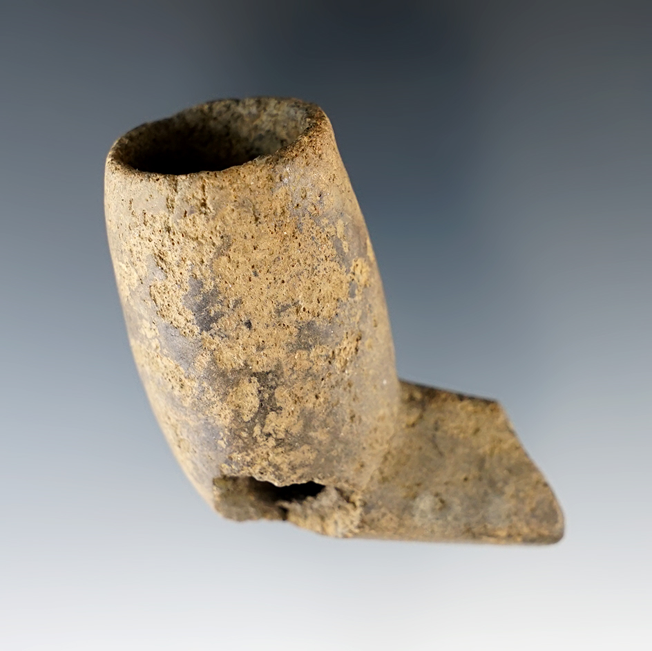 1 3/4" tall Clay Pipe section recovered in Erie Co., Pennsylvania.