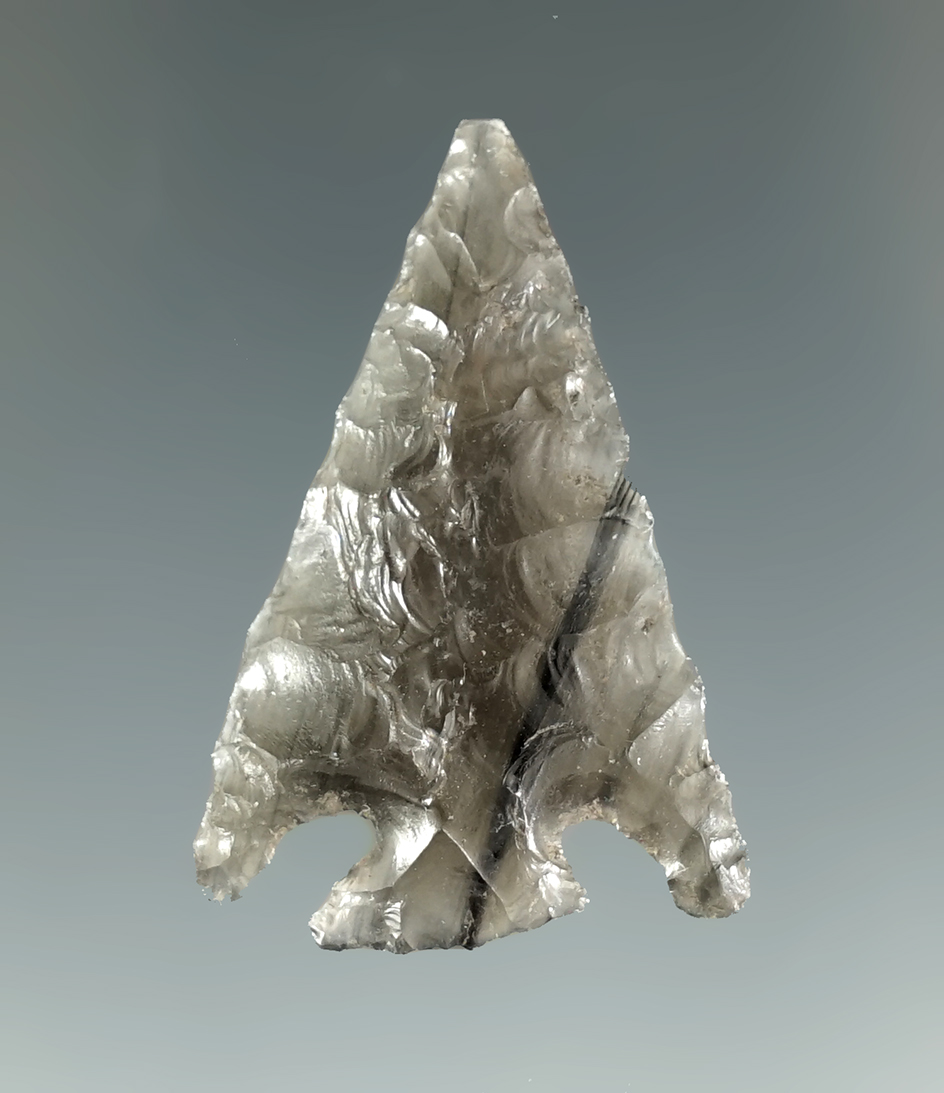 Beautifully flaked, excellent style, exceptional material! 1 3/8" Eastgate - Lassen Co., California.