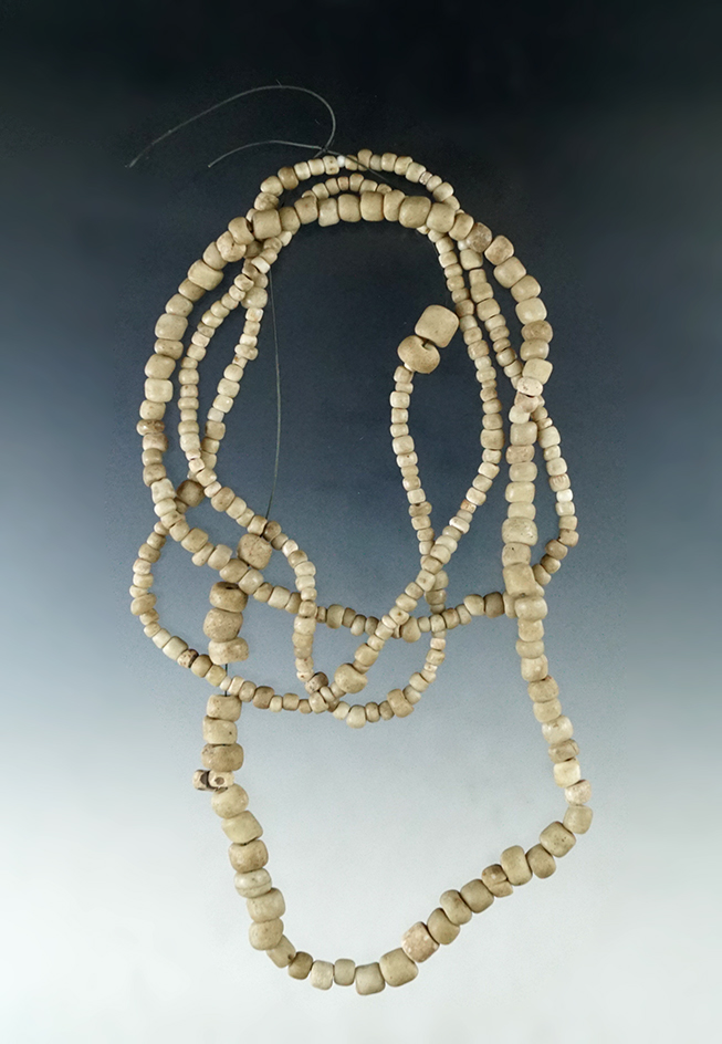 Nice long strand! 70" strand of Drilled stone beads found in Humboldt Co., Nevada.