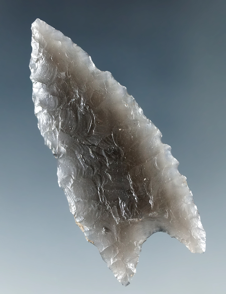 Thin, excellent flaking and style, superb translucent obsidian material! 2" Humboldt found in Humbol