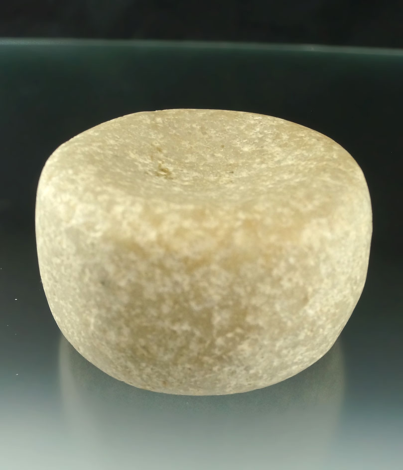 2 7/8" wide Quartz Double Cupped Discoidal found in Princeton Indiana.  Steve Puttera COA.