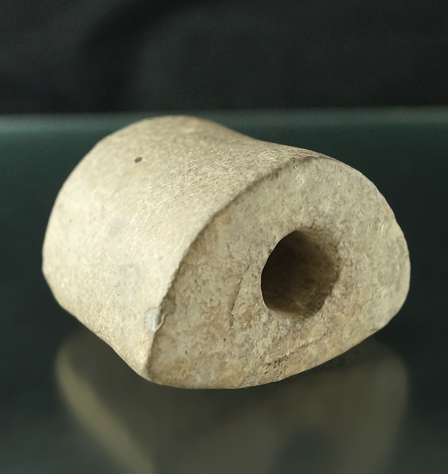 Well patinated 2" wide "D" Bannerstone found near Paoli, Indiana which is pictured!