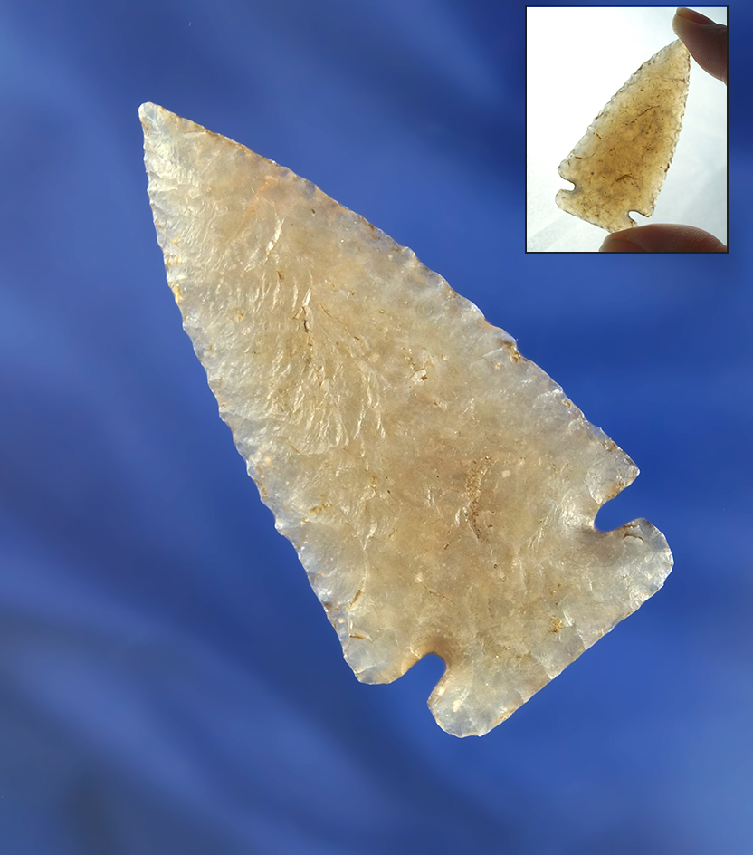 G-10! Exceptional High Plains artifact. 2 7/16" Lookingbill Point - Wyoming --agate.  Jackson COA.