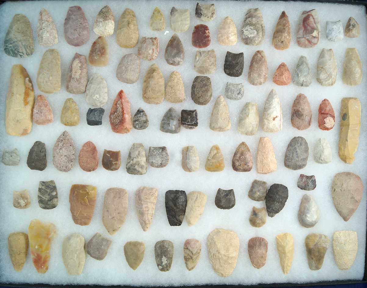 Large group of assorted Thumb Scrapers and Knives found in New Mexico, largest is 2 3/4".