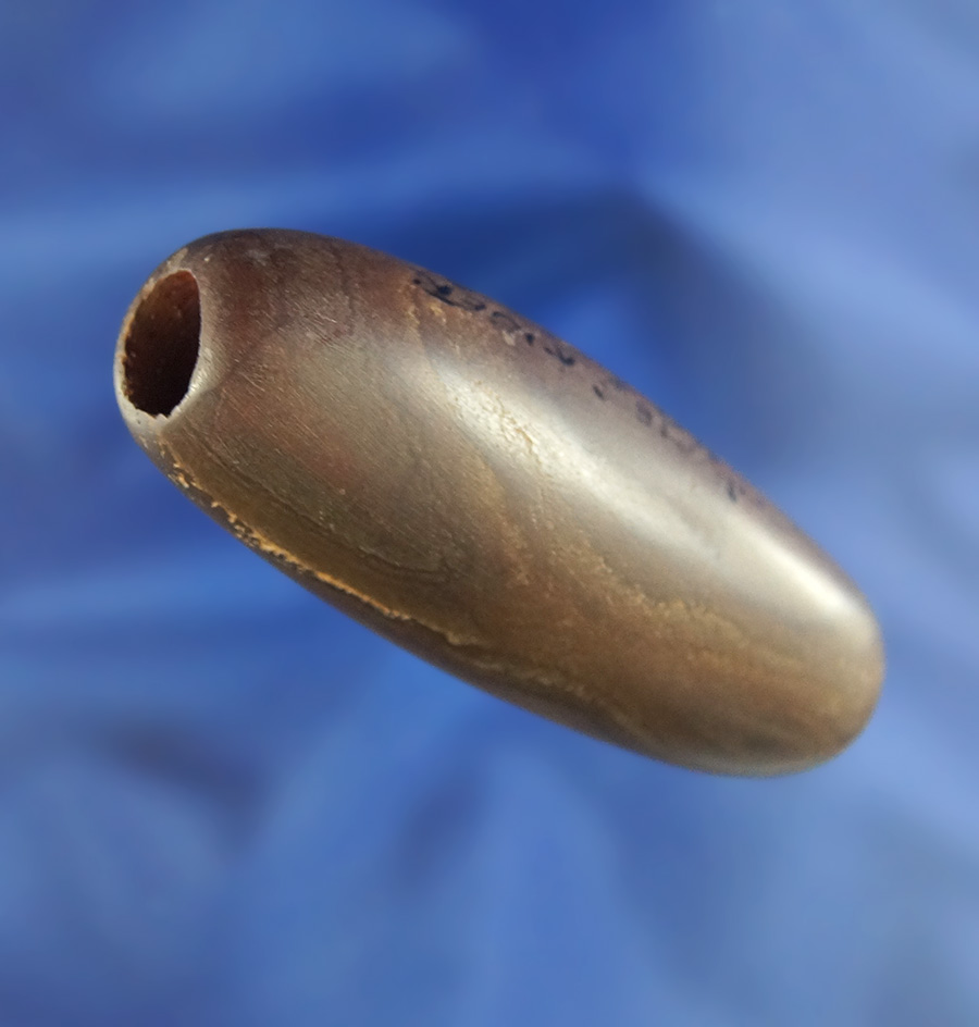 Very unique, highly polished 2 7/8" drilled Tubular  Pipe found in Ohio. Ex. Driskill collection.