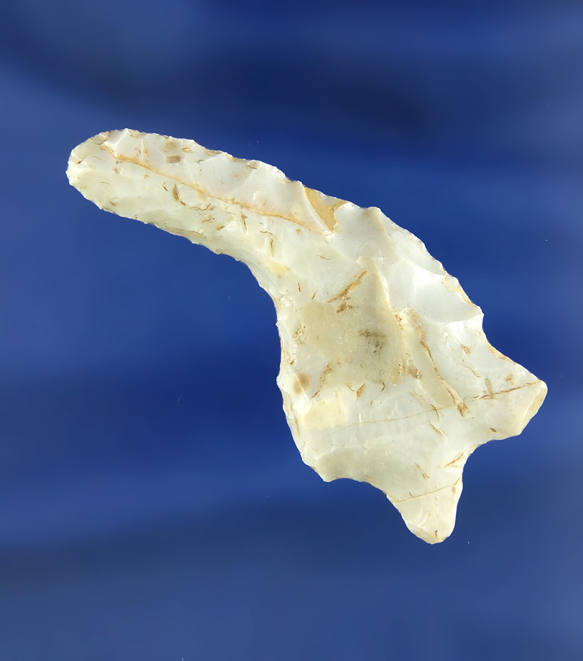 2 3/16" Flint Ridge Flint classic style Hafted Shaft Scraper found in Medina Co.,  Ohio