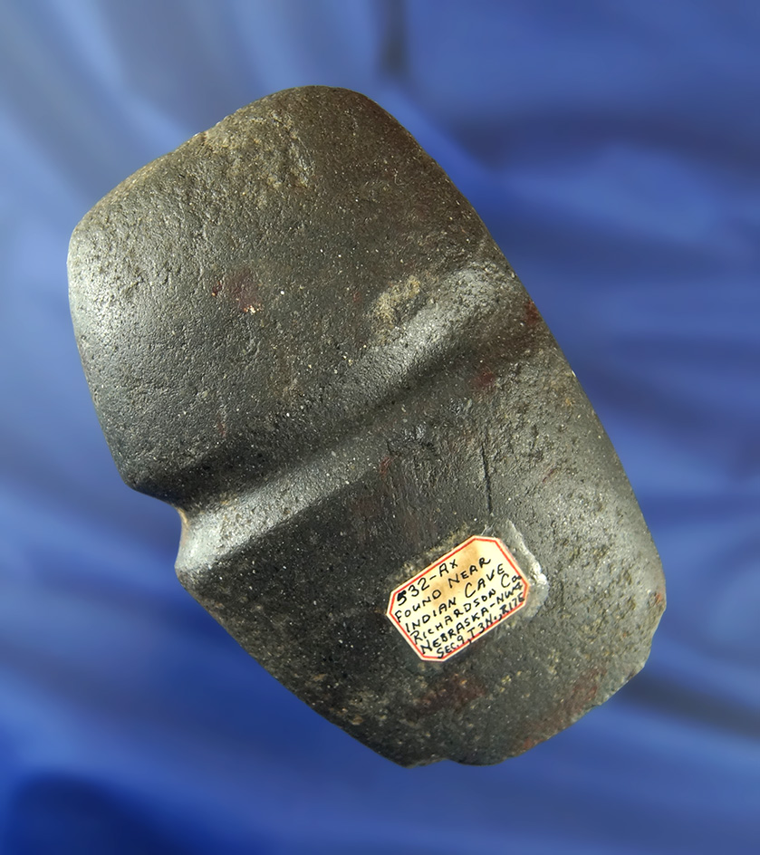 4 1/4" long 3/4 grooved Axe found near Indian Cave, Richardson Co., Nebraska