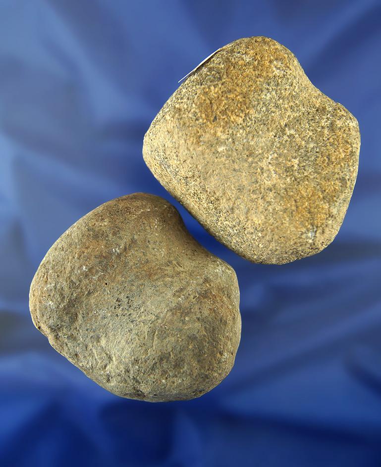 Pair of grooved Hammerstones found in Mercer Co.,  Ohio, largest is 2 3/4".