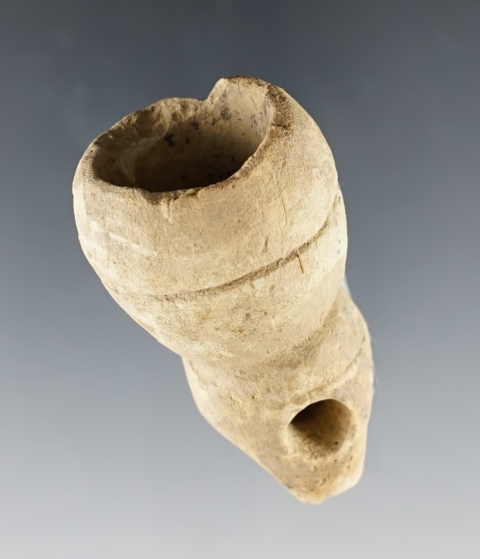 Uniquely styled 1 15/16" pipe found at Genoa Fort, Cayuga Co., New York.