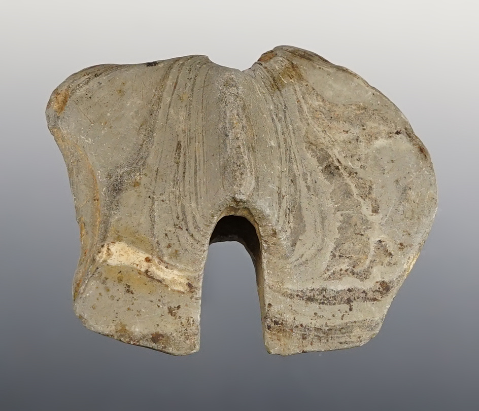 2 3/4" wide Wing Bannerstone found in Hancock Co., Ohio. Ex. Earl Townsend collection.