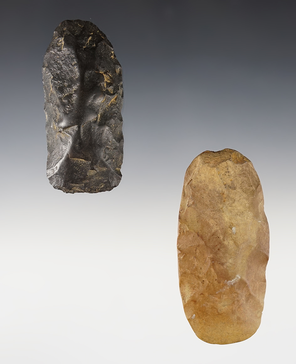 Pair of well made Flint Celts found in Ohio. The largest is 3 5/8".