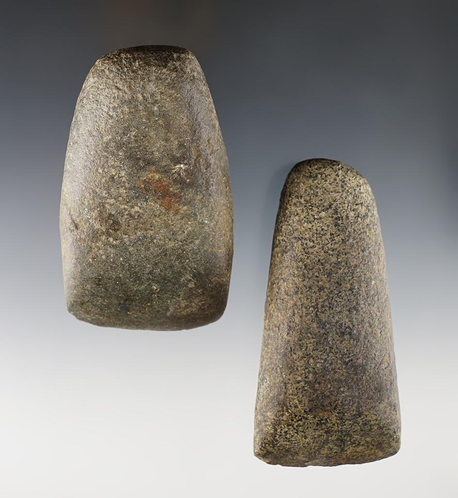 Pair of nice Hardstone Celts found in Ohio. The largest is 4 1/4".