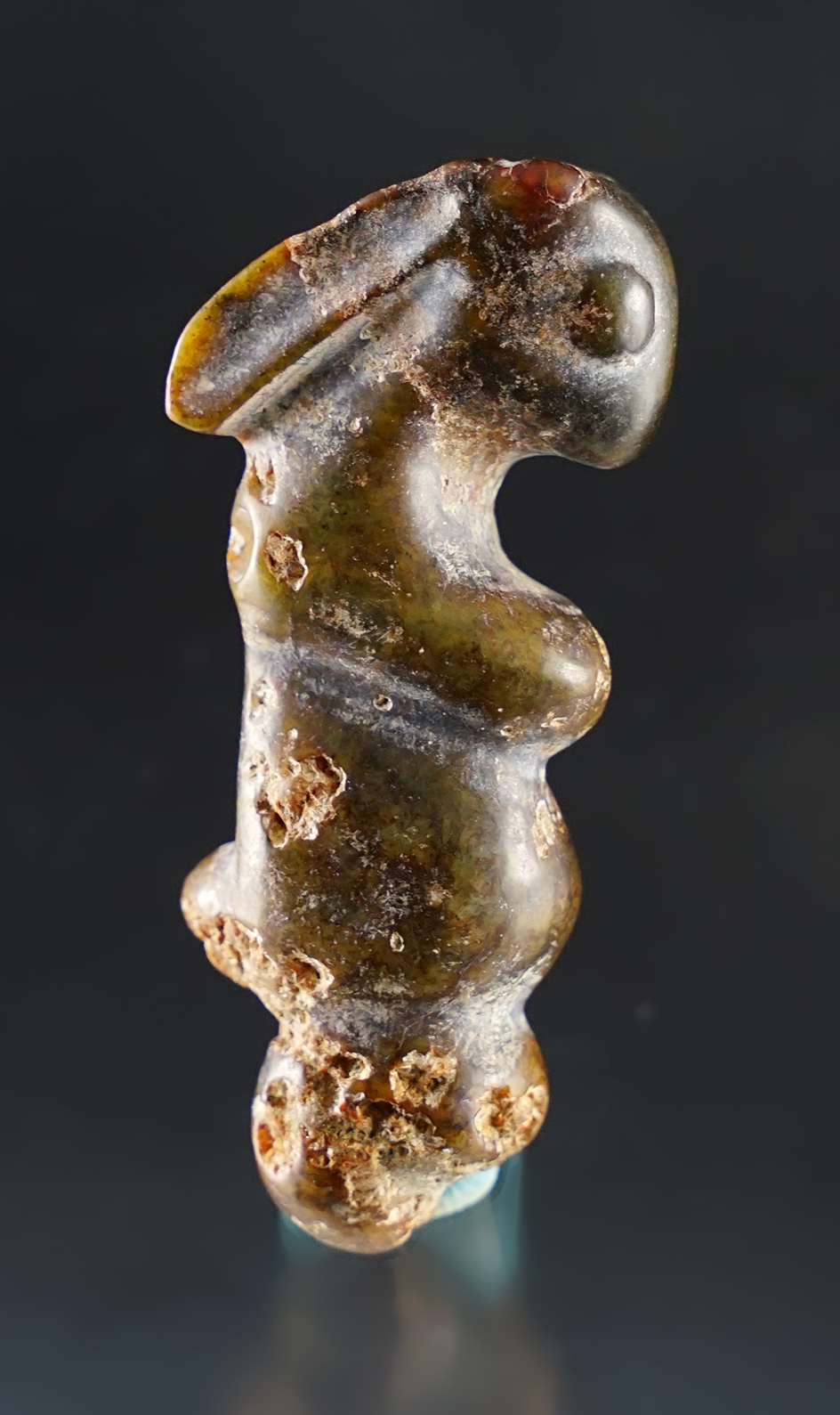 Finely carved 2 7/16" Rabbit Pendant found in Southeast Asia. Ex. Clem Collins, L. L. Dees.