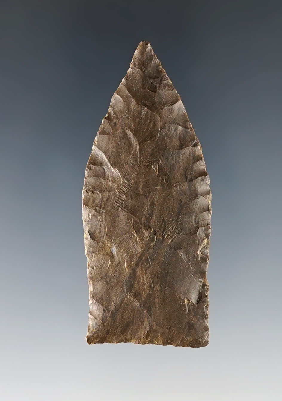 Nice 2 3/8" Copena found in Tennessee. Made from Dover Chert.