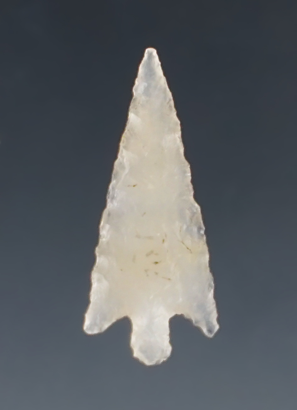 15/16" Wallula with exceptional flaking. Made from highly translucent agate. Ex. Gene Favell.