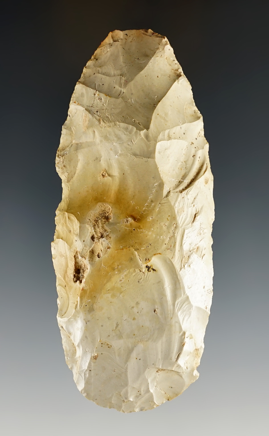 Patinated 4" Dalton Adze found in Madison Co., Illinois. Ex. Don Simmons collection.