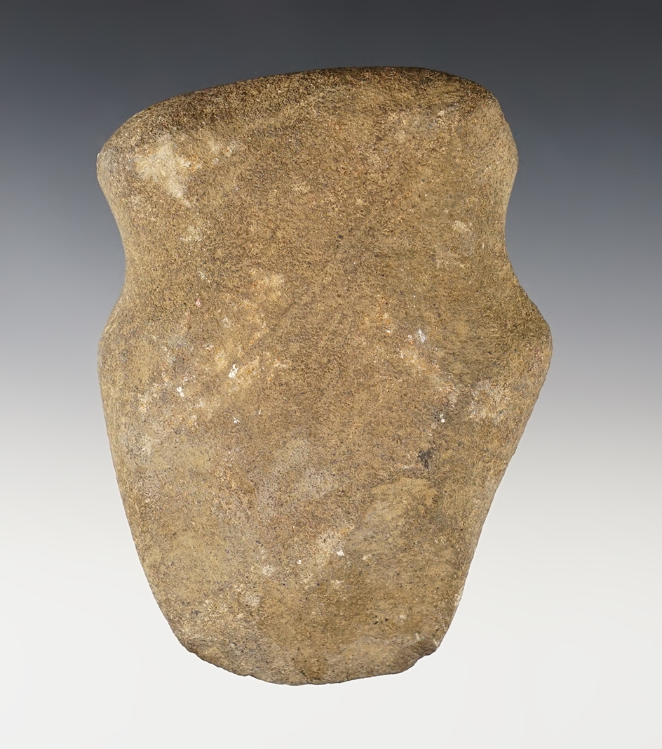 4 1/4" Full Groove Axe made from patinated Hardstone. Found in the Midwest.