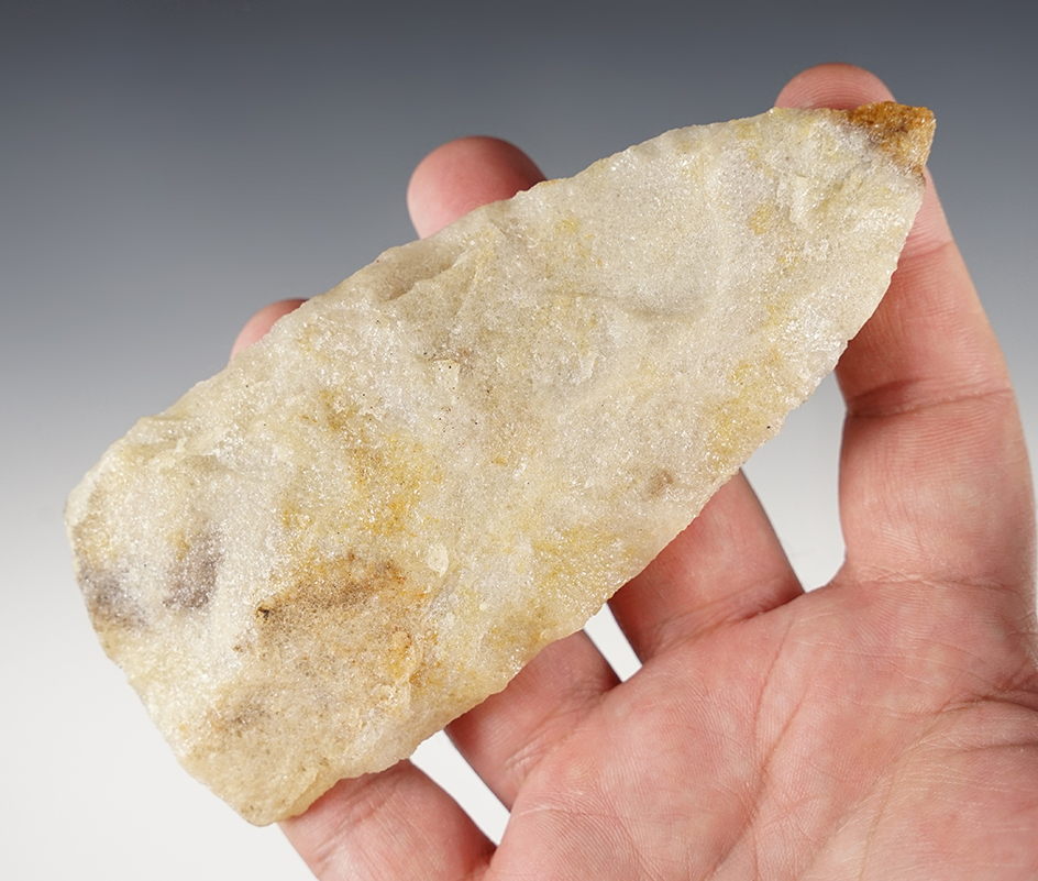 5 1/8" Knife made from Hixton Quartz. Found in Hixton, Wisconsin.