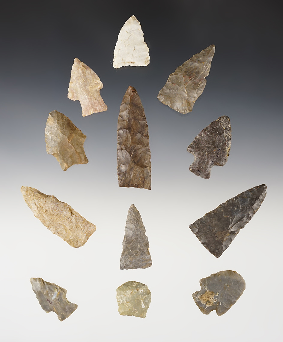 Set of 12 Kentucky Points in good condition. The largest is 2 5/8".