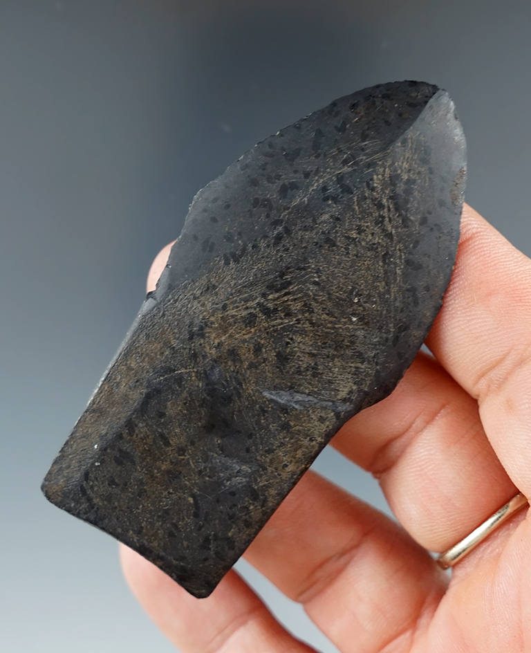 2 7/8" Inuit spear point that is nicely crafted from slate found in Alaska.  Bennett COA.