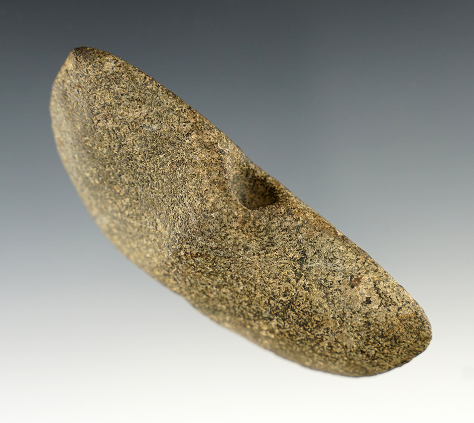 4" Wing Bannerstone preform with the drilling just started. Found in the Maryland area.