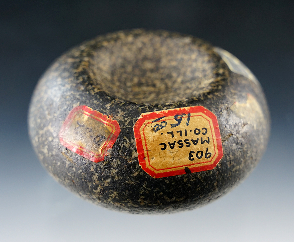 Exceptional! 2 1/2" beautifully polished Double Cupped Hardstone Discoidal - Massac Co., Illinois