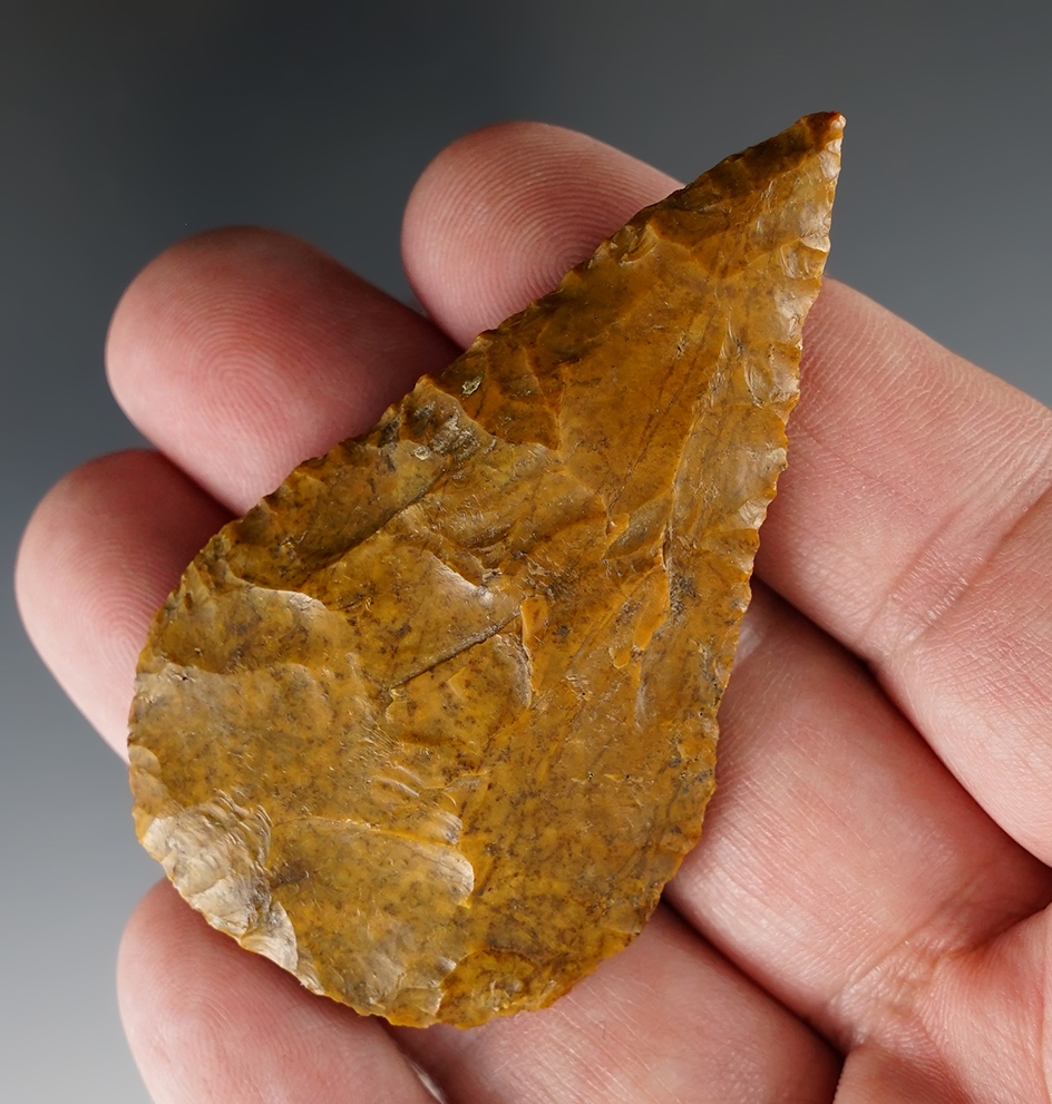 2 3/4" Tear-Drop Knife made from beautiful Pennsylvania Jasper in nice condition.